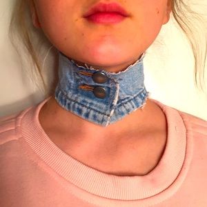 Denim Collar Choker